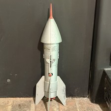 Vintage Space Rocket Metal Toy Bank 1957 Astro MFG Berzac Creations w RED TIP