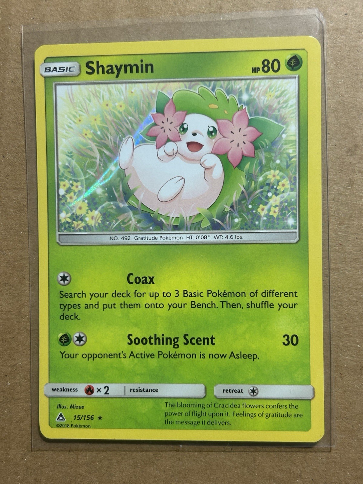 Pokemon TCG Shaymin 15/156 Holo Ulta Prism 2018 Card