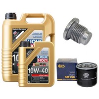 MotoröL Filter Set 10W-40 Liqui Moly 6 Liter + Schraube FüR Dacia Lodgy Dokker