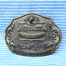 Kessler American Whiskey Promo Belt Buckle Smooth As Silk Vtg 90s USA  .TYC123