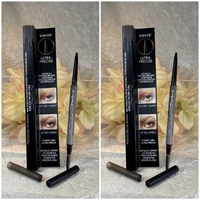 2x MAC Pro Brow Definer 1mm-Tip Precise Brow Pencil Crayon THUNDER - FS NIB Free