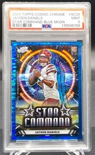 JAYDEN DANIELS 2024 Topps Chrome Cosmic Star Command Blue Moon  /99 PSA 9 Rookie