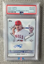 Mike Trout 2022 Topps Series 2 SP Auto #BSTMT - PSA 10 Gem Mint Pop 1