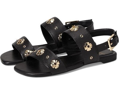 Spade Flower Stud Pebbled Leather Flat Sandals - Size 7.5 B KL920