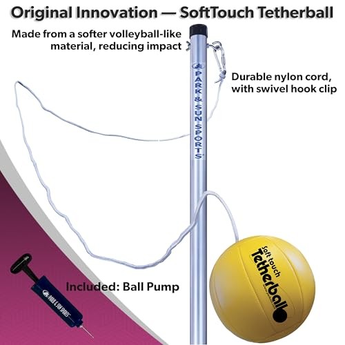 Portable Outdoor Tetherball Set with Carrying Bag and Accessories (3-Piece