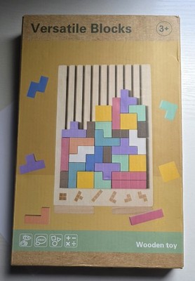 Wooden Stacking Puzzle Toy Montessori 3D Tetris Versatile Blocks