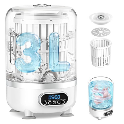 #ad Mini Washing Machine 3L Small Washer with Drain Hose amp; Spin Basket Cordless... $52.82