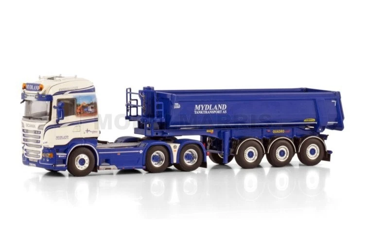 WSI 01-4252 Mydland Scania Streamline Highline 6X4 Moitié Pipe Benne Remorque - - Photo 3/3