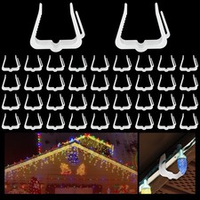 Plastic Christmas Light Hanger Clips, Fascia Board Clips, Deck Banister Holid...
