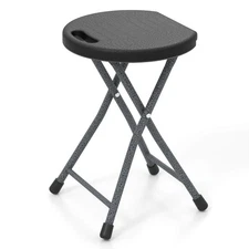 18"H  Folding Stool Portable & Foldable Camping Chair w/ Built-in Handle