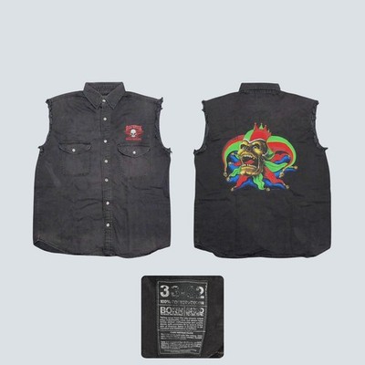 Myrtle Beach Bike Week 2007 Jester Skull Sleeveless Biker Shirt Mens XL Y2K