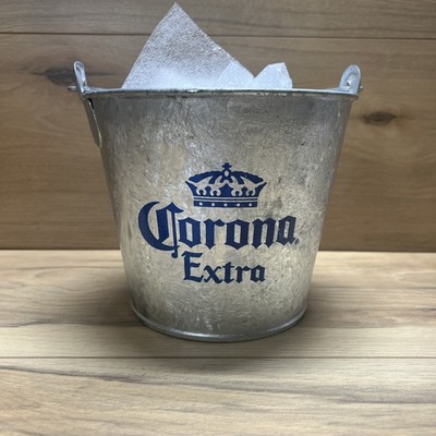  Corona Extra Galvanized Bucket Pail Tin  Ice Beer Cooler 7'' H x 9'' W
