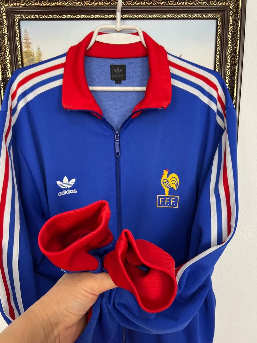 フランス代表　旧ロゴ　トラックジャケット Vintage Adidas Originals France Football Jacket Soccer Mens Track