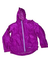 L.L. Bean Girls Dark Pink Windbreaker Jacket Zip Up Size 10