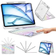 TSQQST Clear Keyboard Case for iPad Air 11 Inch M3/M2, 2025/2024 / iPad Air 5th
