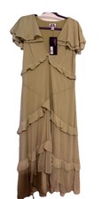 NEW SIZE XXL women’s Light Green Ruffled Dress V Neck Line