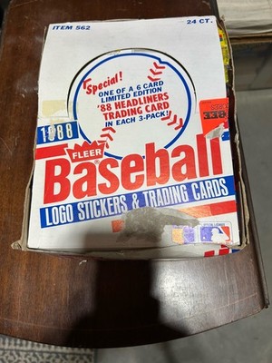 1988 Fleer Baseball Rack Pack Box 24 Ct Sealed Rack Packs Tom Glavine RC?