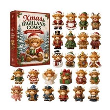Highland Cow Advent Calendar 2026 with 24 Mini Figurines