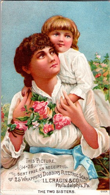#ad DOBBINS ELECTRIC SOAP Philadelphia Victorian Trade Card Two Sisters $9.99