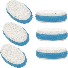 Iconikal Pumice Exfoliating Stone with Rubber Grip, 1 Count Pack of 6 , Blue