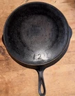 Rare WAGNER WARE Sidney -O- No. 12 Cast Iron Skillet - Stylized Center Logo