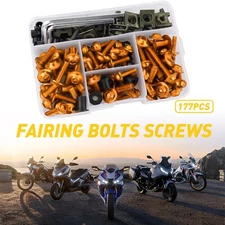 177PCS Fairing Bolts Kit Bodywork Screws Gold For Kawasaki Ninja 400/500/650 USA