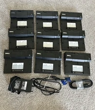 Dell E-Port Replicator Dock Station PR03X Lot Of 9 Plus Extra Cables Untested