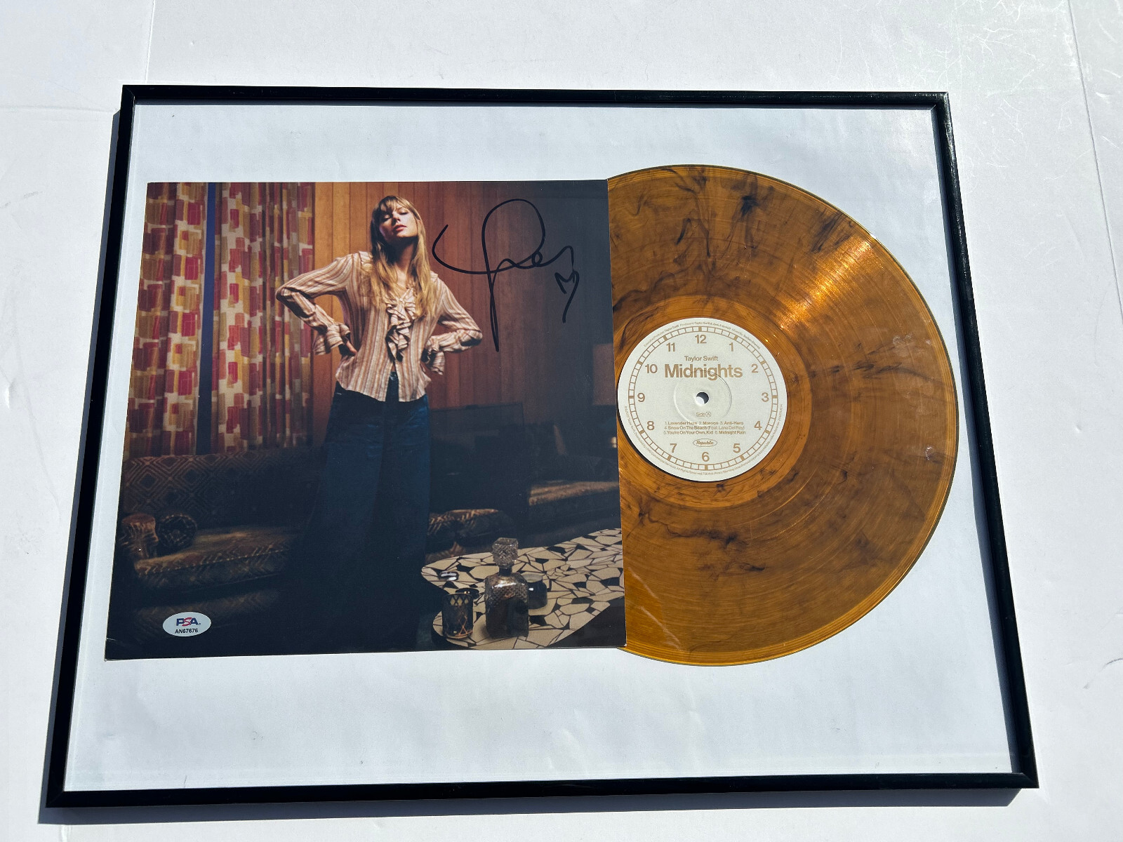 Taylor Swift Autographed Midnights Record Framed Vinyl Album PSA/DNA