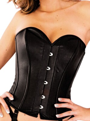 Echt Leder Corsage Korsett Schnürung LEDAPOL 5263 Gr. M-38 SCHWARZ
