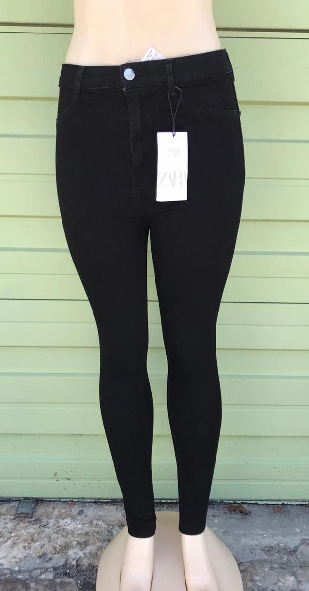 New ZARA Black HI RISE SUPER ELASTIC JEGGINGS TRF HI RISE Fast 6483
