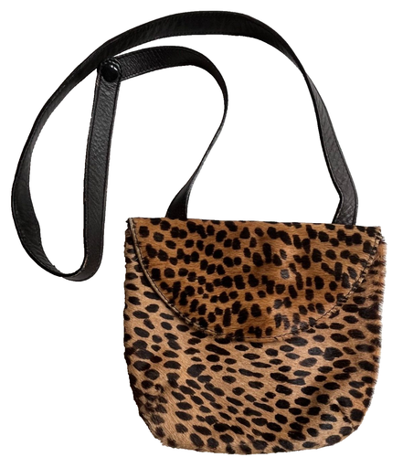 Jean Louis Imbert France Shoulder Purse Bag Cross Body Animal Print Fur Vintage