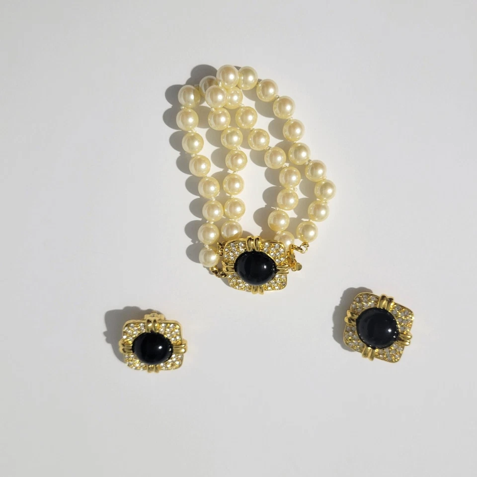 Joan Rivers Vintage 4 Piezas Collar Pulsera Pendiente Colección Clásica Conjunto de Perlas Foto 4 de 4