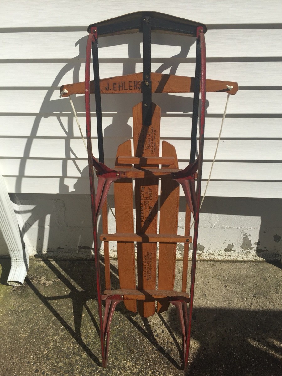Vintage Flexible Flyer Model Winter Wooden & Metal Sled Arrow | eBay