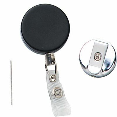 2 Pack - Heavy Duty Metal Retractable Badge Reels w STEEL Cable by Specialist ID