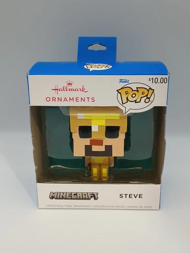 Hallmark Funko POP! Exclusive Christmas Ornament Minecraft Steve in Gold Armor
