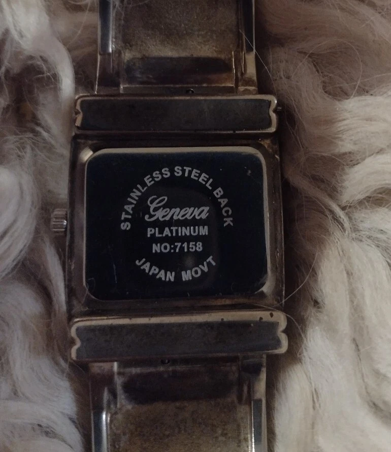 Vintage Working Geneva Platinum Cuff Watch silver plated