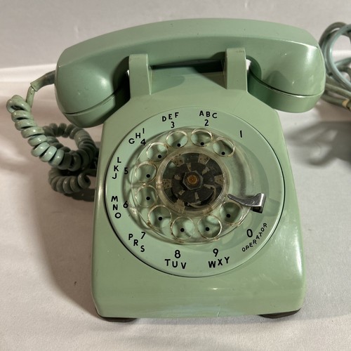 Vtg Western Electric Bell Systems Green/Seafoam Color Rotary Desktop