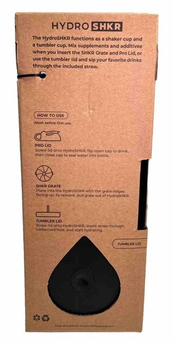 HYDRO SHKR 2-Lid Combo Shaker & Tumbler With Straw BRAND NEW 24oz - Picture 17 of 21