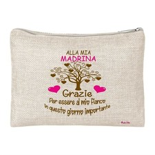 pochette porta oggetti alla mia madrina regalo cresima battesimo albero vita