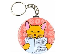 Naughty Orange Cat Funny Kitty Keychain Key Ring Gifts and Accessories