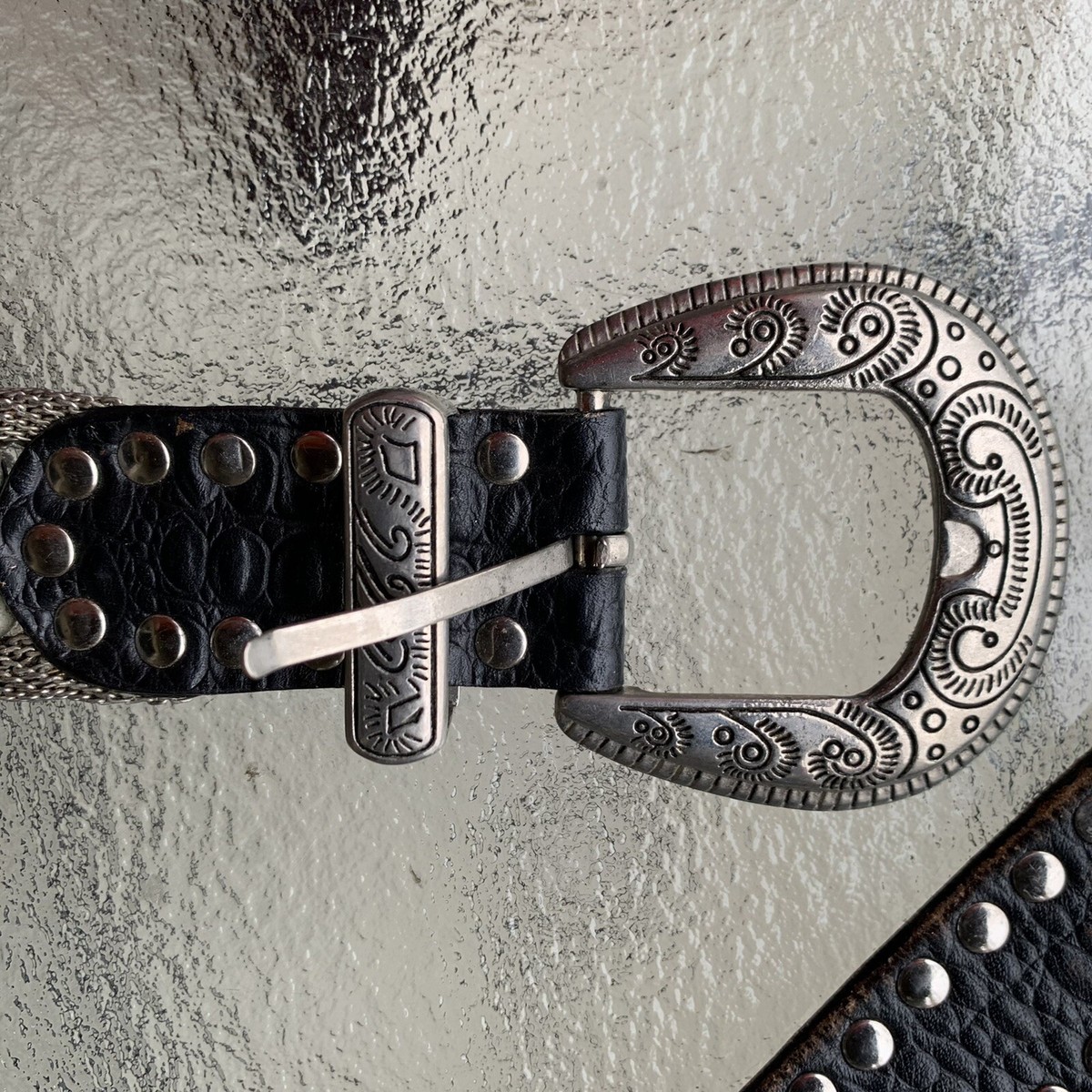 NANNI MADE IN ITALY WOMEN'S LEATHER AND METAL DESIGNER BELT SIZE