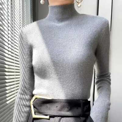Damen Winter Rollkragenpullover Pulli Strickpullover Pullover Sweater Herbst