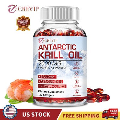 Antarctic Krill Oil 2000mg - with Omega-3 EPA, DHA , Astaxanthin & Phospholipids