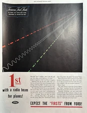 1945 Ford Motor company WWII Radio Beam Firsts For Planes Blind VTG Print Ad
