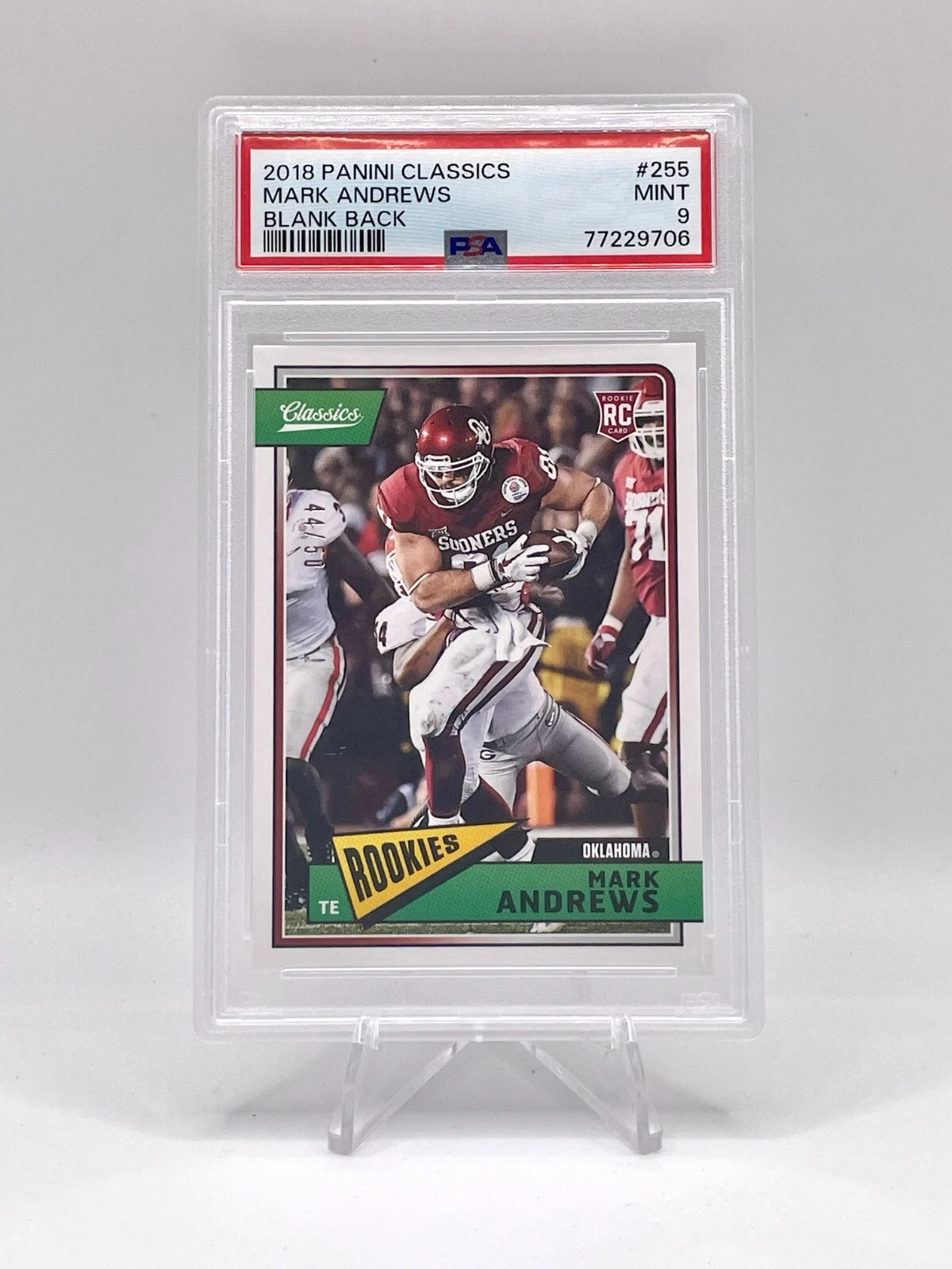 Mark Andrews Panini Classics #255 Blank Back
