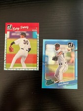 Donruss rookie card rated prospect Eury Perez teal light blue statue of liberty
