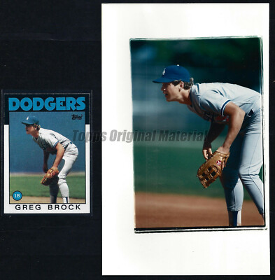Greg Brock Dodgers 1986 Topps Original Extra Photo 5x8 Vault Archives Proof