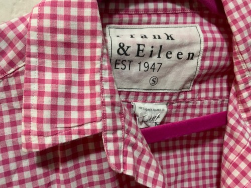 Top donna Frank & Eileen S rosa camicia con bottoni a quadri Gingham BARRY - Foto 3 di 7