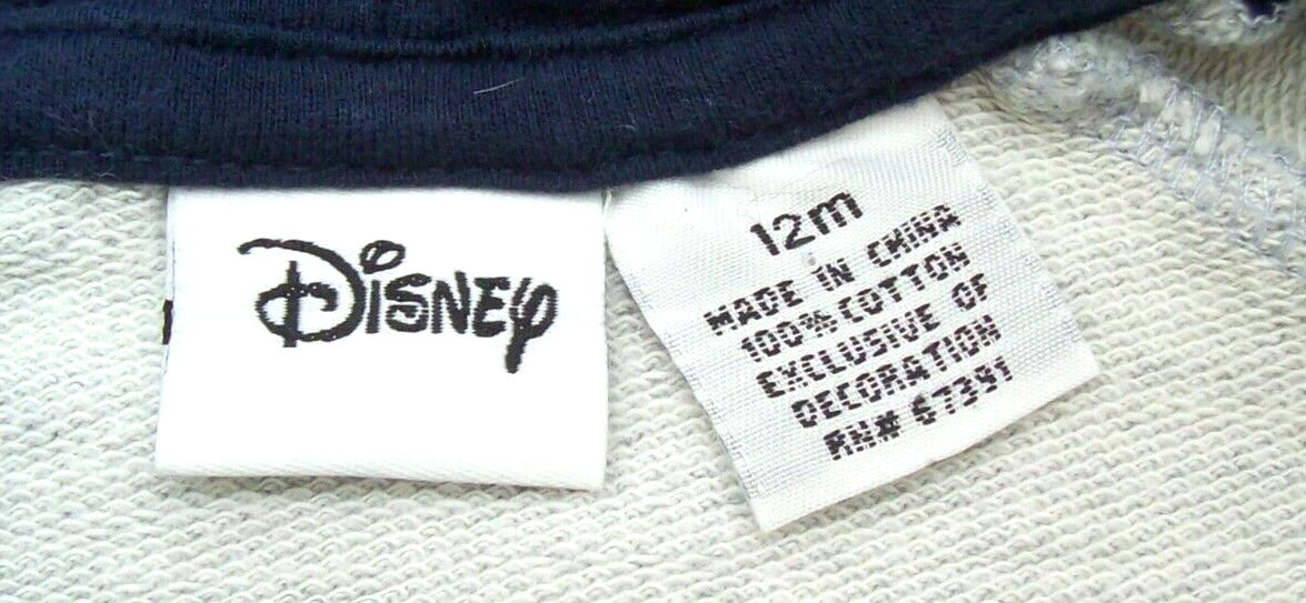 DISNEY TODDLER'S MICKEY MOUSE FULL ZIP 100% COTTON HOODIE SIZE 12