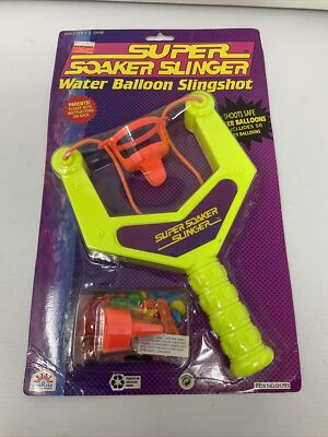 Vintage 1992 Super Soaker Slinger Water Balloon Slingshot Yellow Funrise 01795